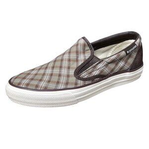 Converse Skateboard Skid Grip Ev Slip On Brown/Plaid Sneaker Shoes